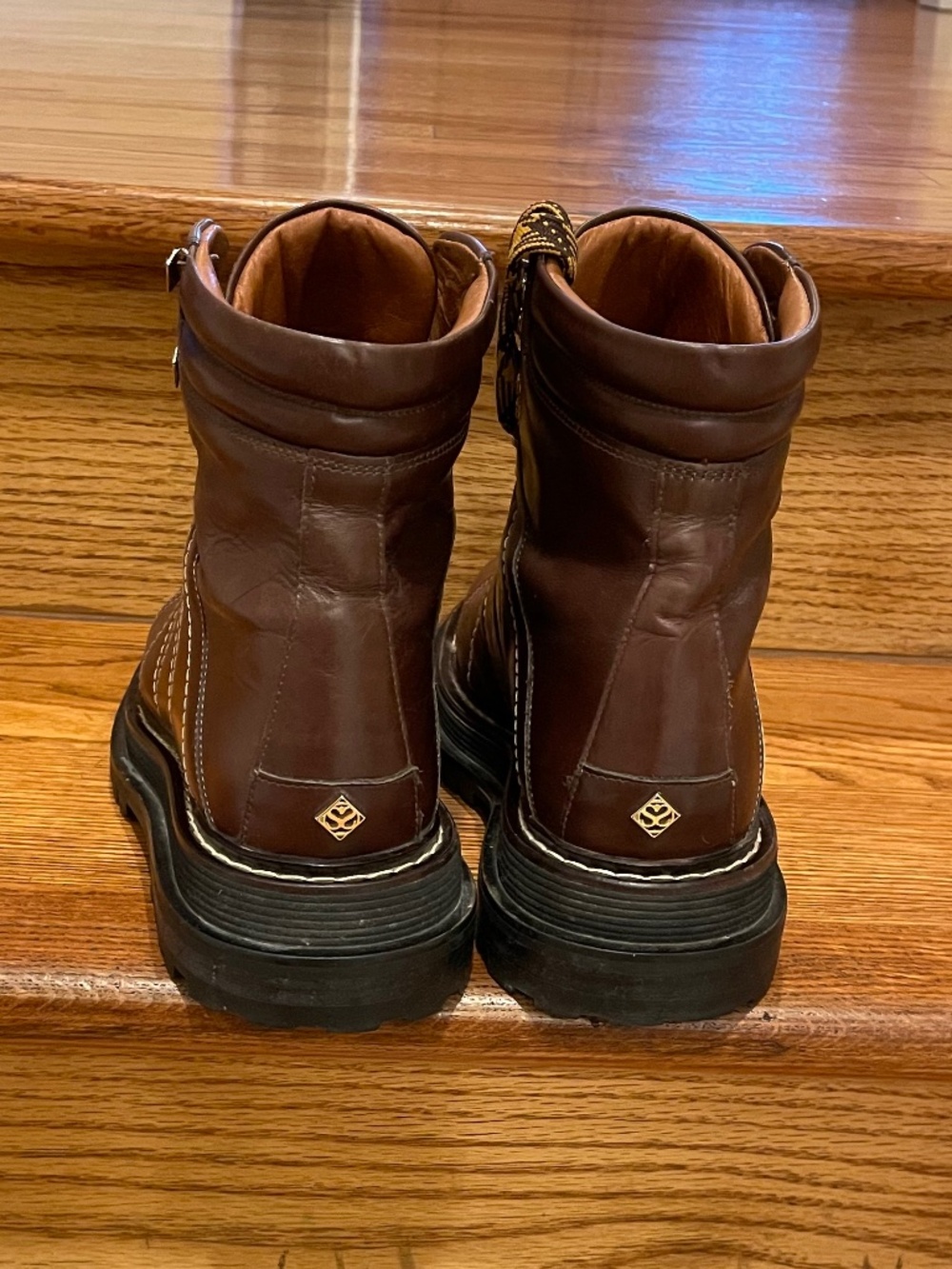 Sandro Elton Brown Quilted Leather Hiker Boots - Size 38 - MINT - Picture 6 of 7